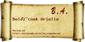 Belácsek Ariella névjegykártya